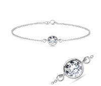 Huge Round CZ Stone Silver Bracelets BRS-585